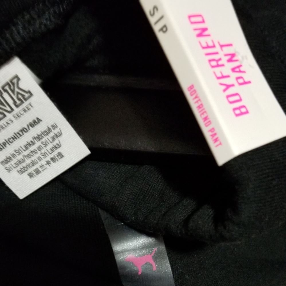 SOLD..NWT VS PINK Black Boyfriend Sweatpants-S - Picture 8 of 8